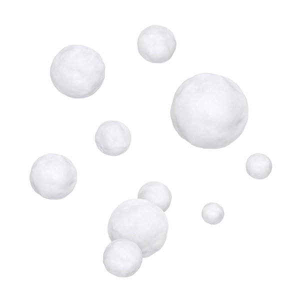 Sneeuwballen geïsoleerd op witte achtergrond - Foto, afbeelding