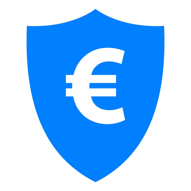 Euro and shield - Vector, Image