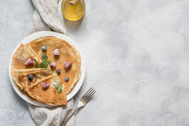 Tasty russian pancakes or blini. Springtime. Shrovetide. - Photo, image