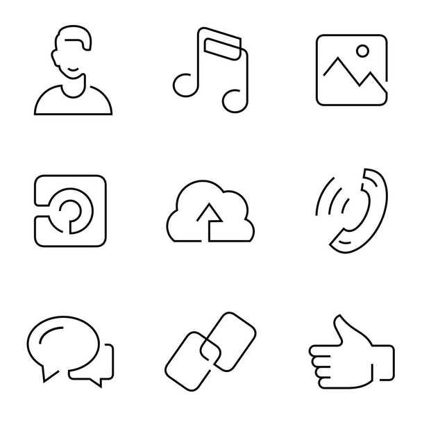 set of social media icons, simply vector illustration     - Vecteur, image