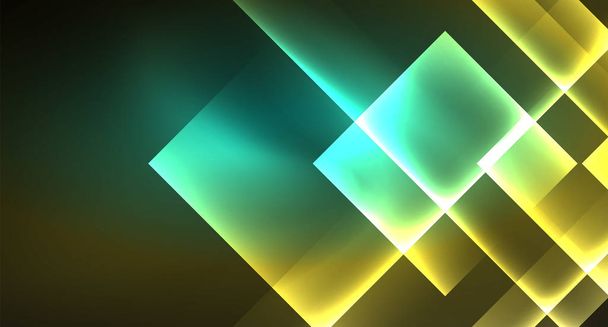 Lesknoucí se svítící čtvercový tvar abstraktní pozadí. Šablona pro abstraktní návrh návrhu - Vektor, obrázek