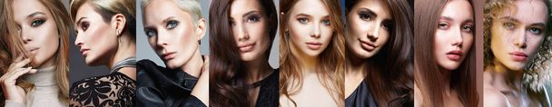 collage de mujeres hermosas con diferente color Hai
 - Foto, Imagen
