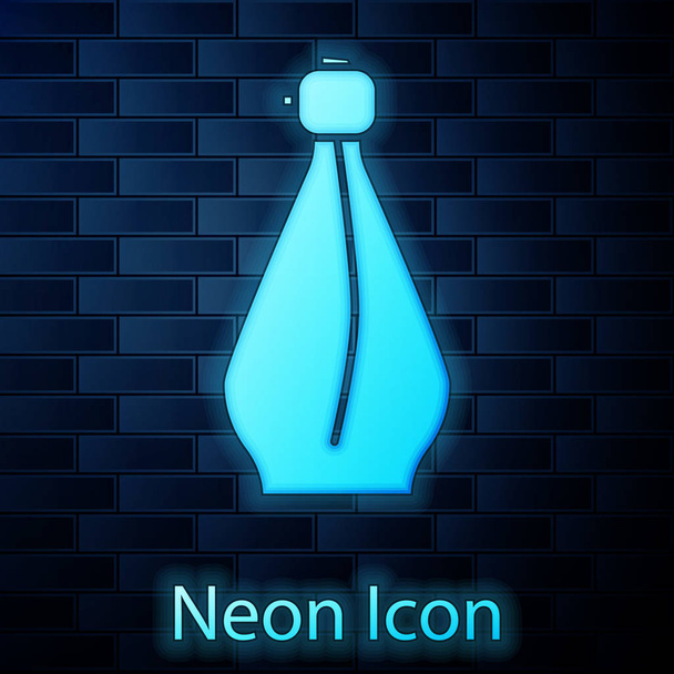 Glowing neon Perfume icon isolated on brick wall background. Vector Illustration - Vector, Image