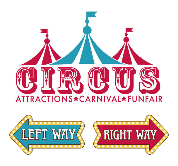 Karneval und Jahrmarkt, Zirkuszelt, großes Zelt - Vektor, Bild