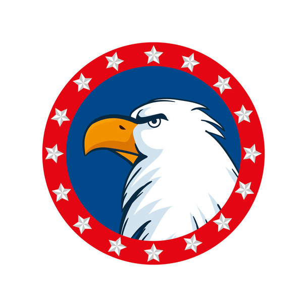Isolé Etats-Unis aigle à l'intérieur sceau conception vectorielle timbre
 - Vecteur, image