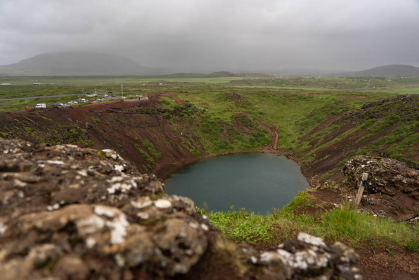 Κρατήρας Kerid Χρυσός κύκλος Ισλανδία - Φωτογραφία, εικόνα