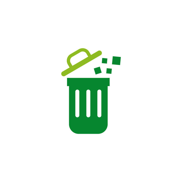 Çöp kutusu simgesi logo tasarımı vektör illüstrasyon şablonu - Vektör, Görsel