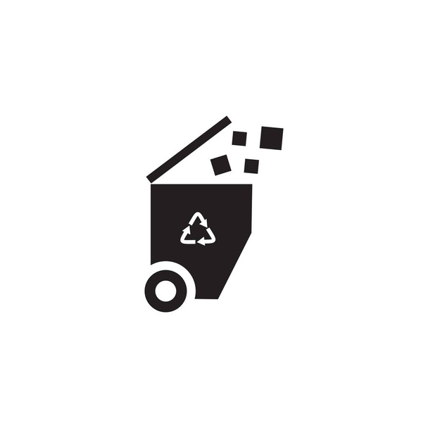 Lixo bin ícone logotipo design vetor ilustração modelo
 - Vetor, Imagem