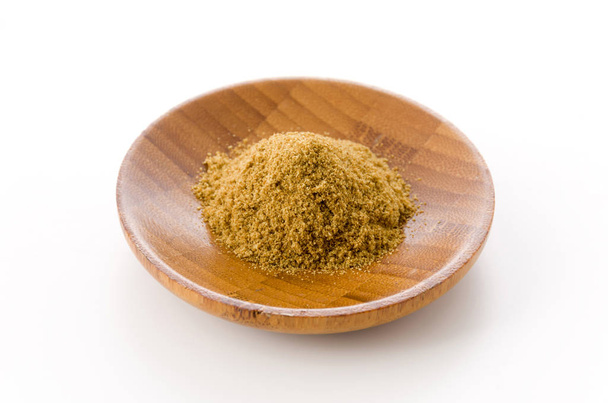 Cumin Powder in wooden Small dish on White Background - Photo, Image