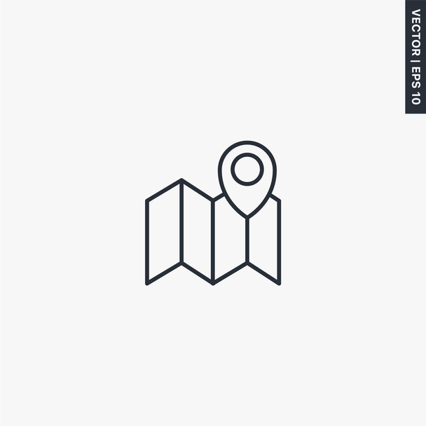 Map, location icon, linear style sign for mobile concept and web - Vector, Image