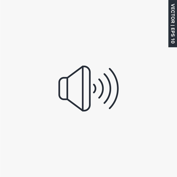 Ηχητικό εικονίδιο, γραμμικό σήμα στυλ για το κινητό έννοια και web design - Διάνυσμα, εικόνα