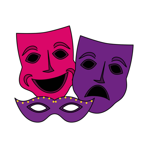 Isolated mardi gras masks vector design - Vector, Image