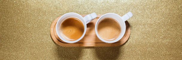 Fresh cup espresso coffee with milk Food concept - Foto, Bild