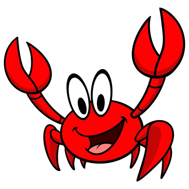Cute Crab - A cartoon illustration of a Cute Crab. - Vector, Image