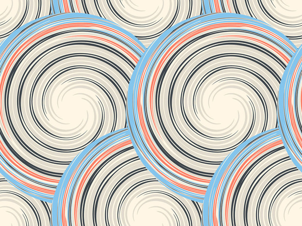 Abstrakcyjny bezszwowy wzór z kręgami i spiralami. Ilustracja wektora. - Wektor, obraz