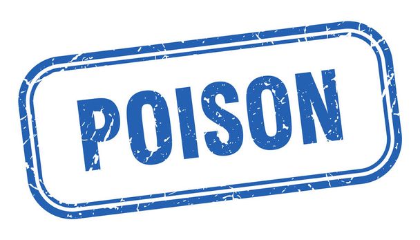 poison stamp. poison square grunge blue sign - Вектор,изображение