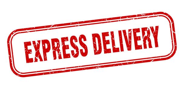 express delivery stamp. express delivery square grunge red sign - Vector, Image