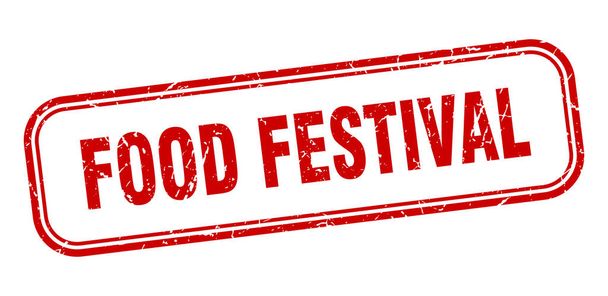 food festival stamp. food festival square grunge red sign - Vector, Image