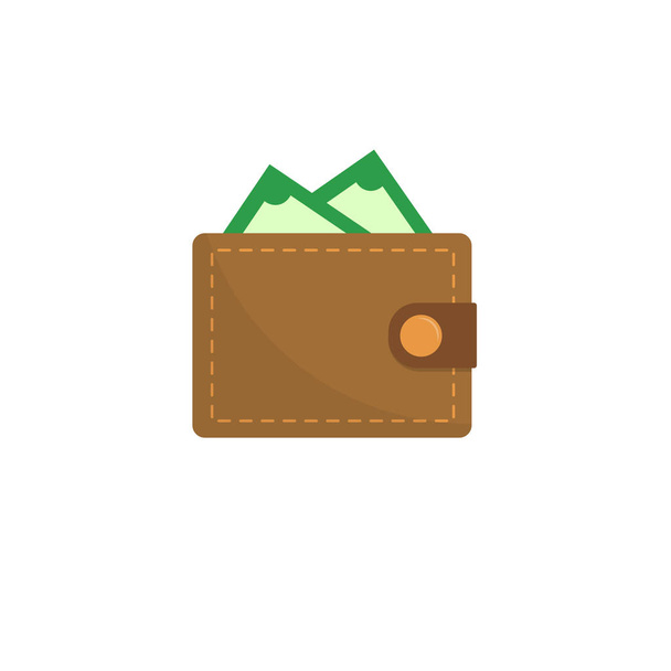 wallet full of green dollars - Vector, Image
