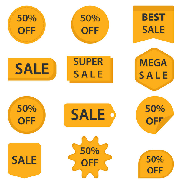 Sale Label Collection for Promotion and Advertisement.Vector ill - Vector, Image