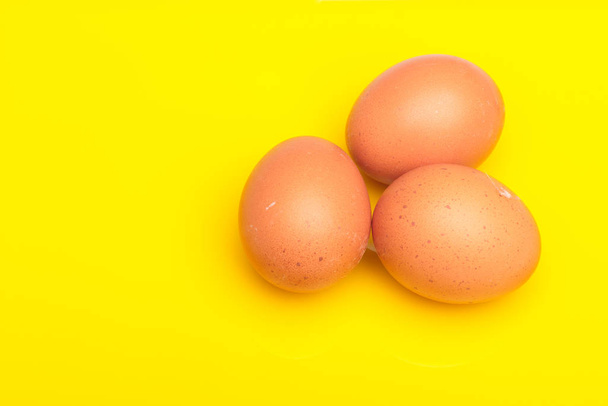 鶏の卵、農場から収穫された生の卵 - 写真・画像