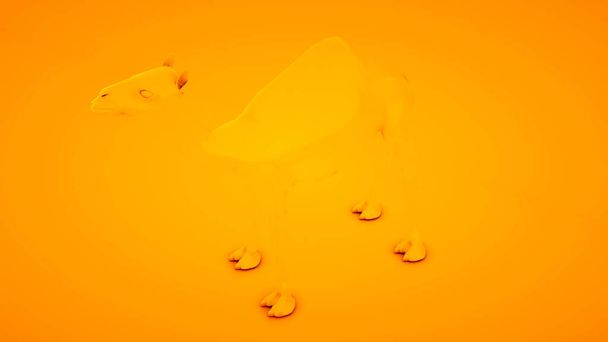 Cammello su sfondo arancione. Concetto di idea minimale, illustrazione 3D - Foto, immagini