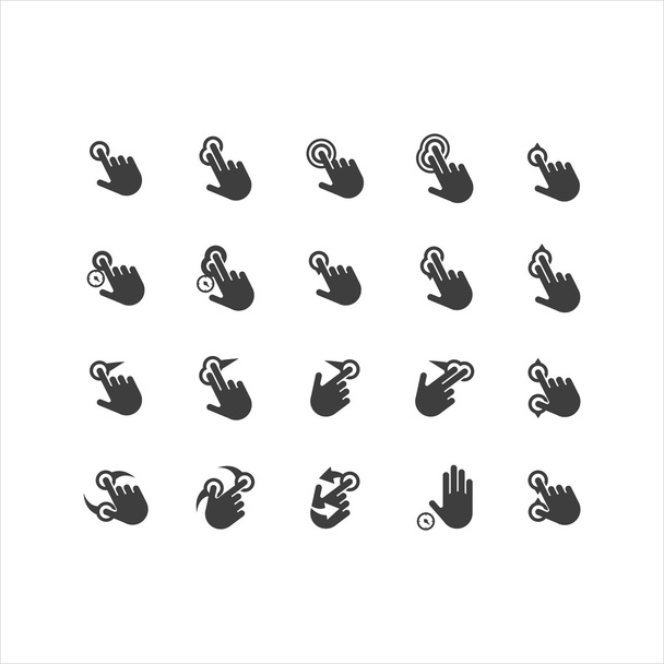 Touch screen gestures Icons Set - Vector, Image