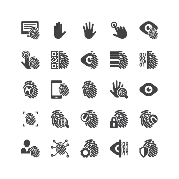 Biometrikus ikonok beállítása - Vektor, kép