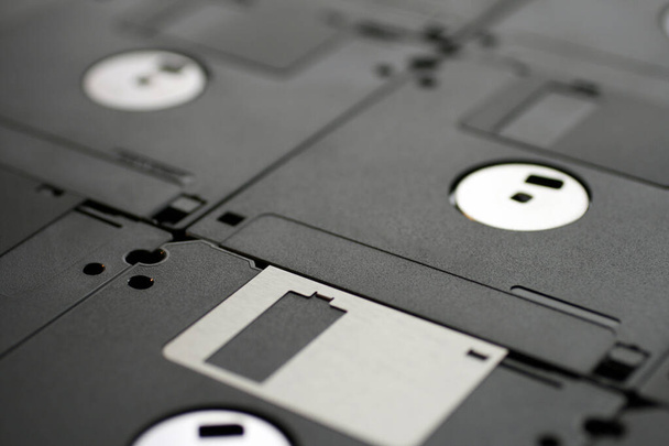 Floppy disk tiles with selective focus - Valokuva, kuva