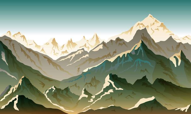 mountains eps 10 illustration background View of brown vector - Vector, Image