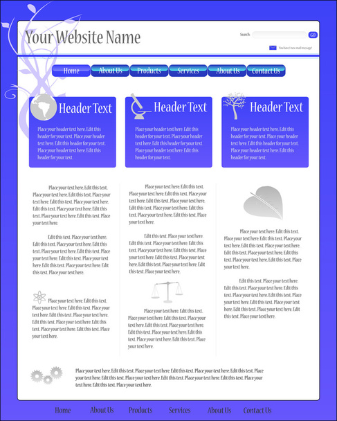 Web Page Template - Vector, Image