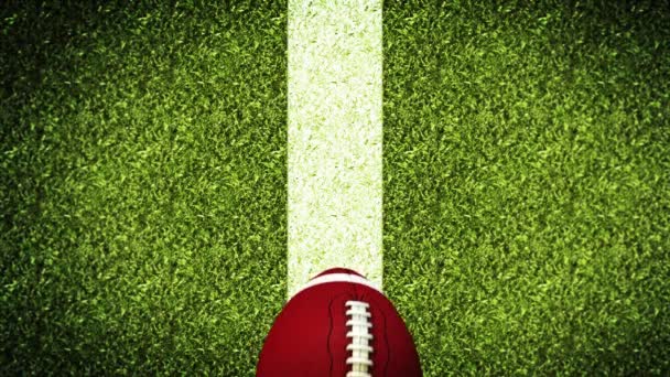 American Football Helm Super Bowl Spiel auf Feld Stadion grünen Rasen Hintergrund - Filmmaterial, Video