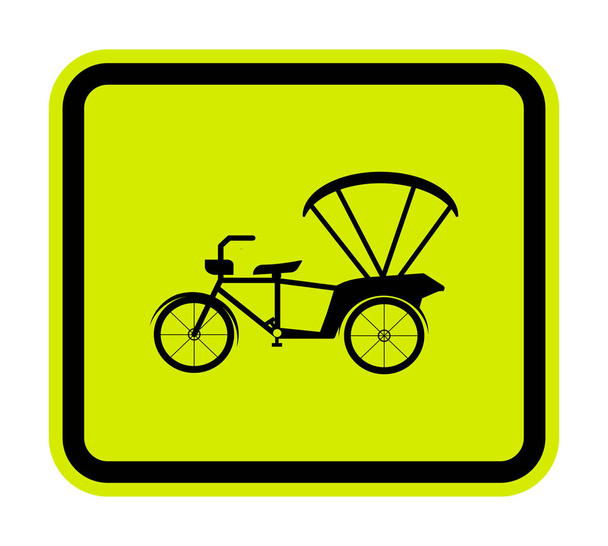 Óvakodj Tricycle Symbol Sign izolált fehér háttér, vektor illusztráció EPS.10  - Vektor, kép