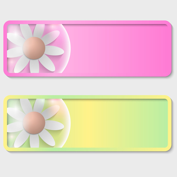 set of two text boxes with flowers - Vektori, kuva