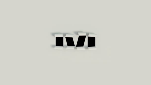 3D animated Paper cut out roll typeface με άλφα χαρακτήρα M - Πλάνα, βίντεο