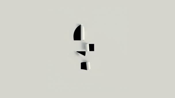 Papel animado 3d cortar rolo tipografia com caractere alfa GBP
 - Filmagem, Vídeo