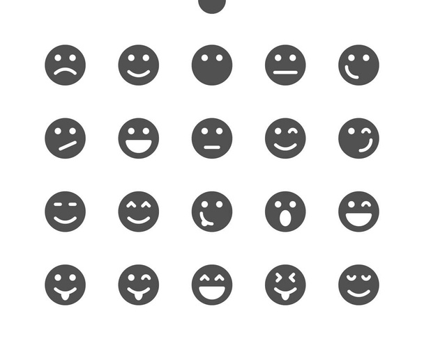 Emotions v1 ui pixel perfekt durchdachte Vektor-Solid-Icons 48x48 bereit für 24x24 Raster für Web-Grafiken und Apps. einfaches minimales Piktogramm - Vektor, Bild