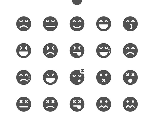 Emotions v2 ui pixel perfekt durchdachte Vektor-Solid-Icons 48x48 bereit für 24x24 Raster für Web-Grafiken und Apps. einfaches minimales Piktogramm - Vektor, Bild