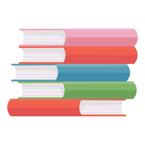 書籍の山と教育インフォグラフィックテンプレートのデザインフラットデザインスタイルで本のアイコンのセット背景に隔離された層のベクトルイラスト - ベクター画像