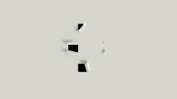 3d geanimeerd papier uitgesneden roll lettertype met alpha karakter B - Video