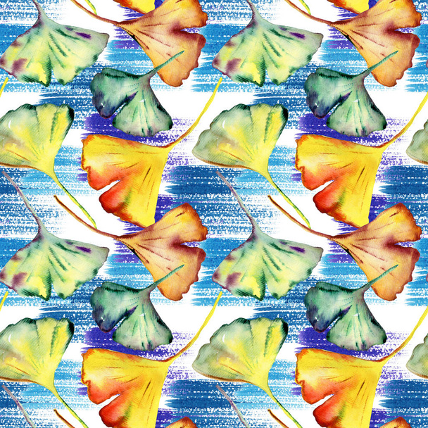 Ginkgo biloba Blatt Mode-Print. nahtloses Muster - Foto, Bild