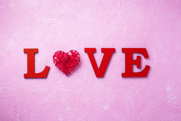 Valentines Day background with letters LOVE - Photo, Image
