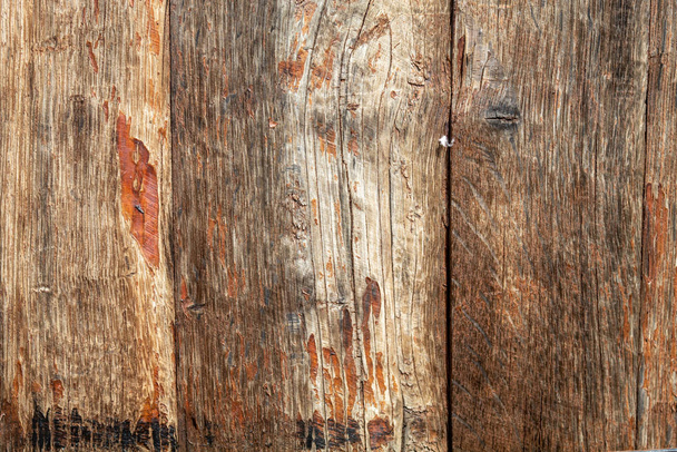 Brązowe drewniane panele ze starą pogodą - Zdjęcie, obraz