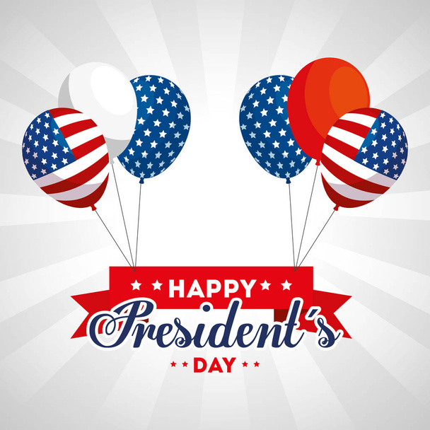 Balónky nás šťastných prezidentů den vektorový design - Vektor, obrázek
