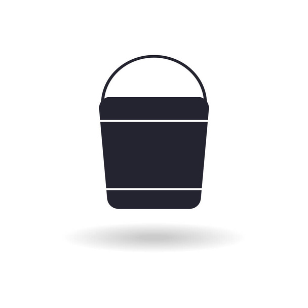 vector icon modern style bucket with shadow - Vector, Image