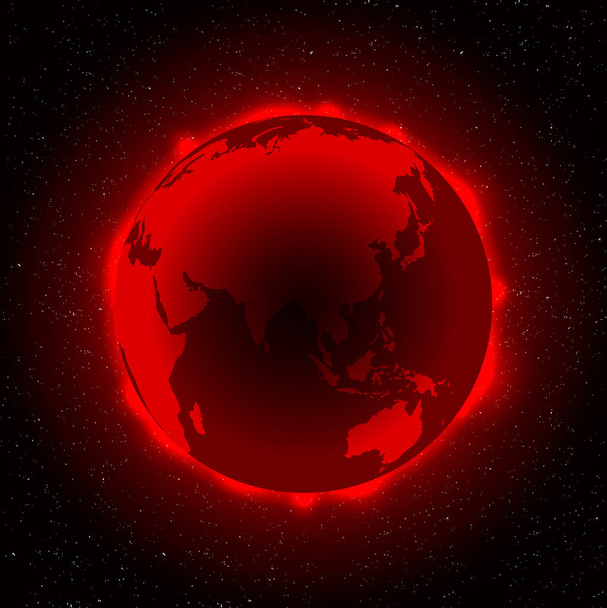 Mapa de la Tierra luz espacial fondo
 - Vector, Imagen