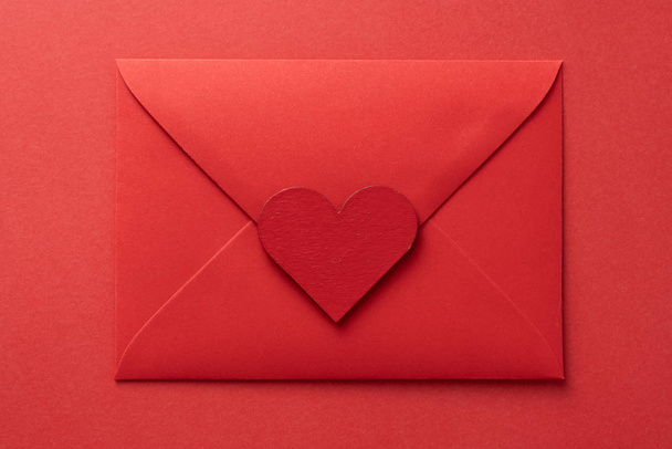 valentines day love letter Flat lay background - Fotoğraf, Görsel