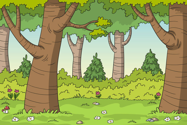 Krajina Cartoon Forest - Vektor, obrázek