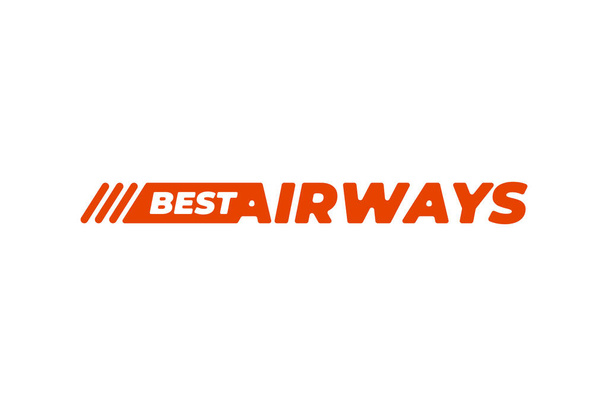 A legjobb Airways cég üzleti vállalati identitás szimbólum a reklám. Dinamikus piros betűző elem a légi fuvarozó tervezéséhez. Vektorillusztráció - Vektor, kép