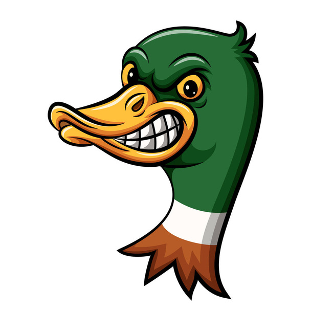 Vzteklá kachna hlava maskot design - Vektor, obrázek